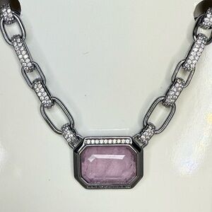 Bomb Party Light Amethyst to Pink Tourmaline on Hematite